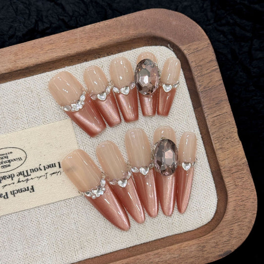Nails 160-Wan Wan Wo Breeze White Nude Glass Bead Nail Art