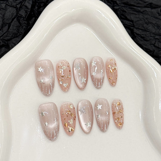 Nails 174-Baroque Tears Stars Moon Fantasy Fairy Wand Pop Glitter Nail Art