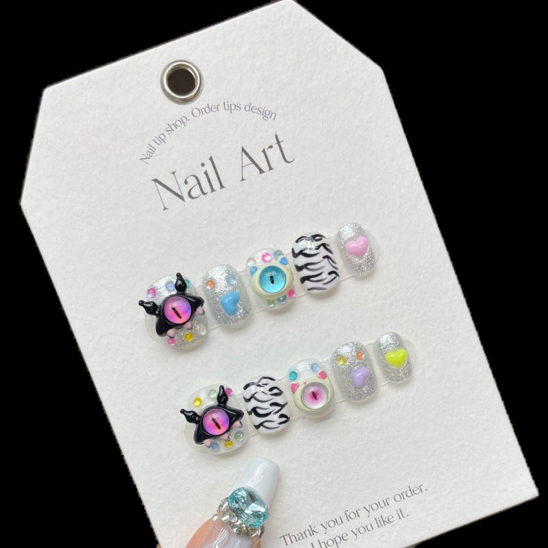 Nails 107-Devil's Eye Cartoon Nail Art