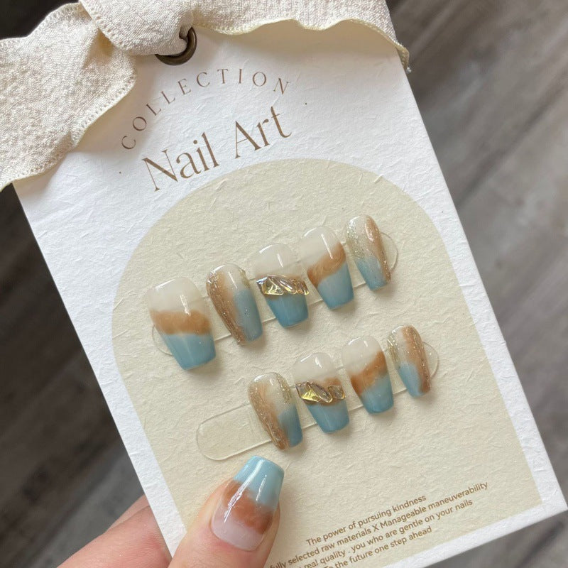 Nails 103-Caramel Halo Rhinestone Manicure