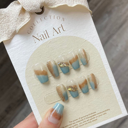 Nails 103-Caramel Halo Rhinestone Manicure