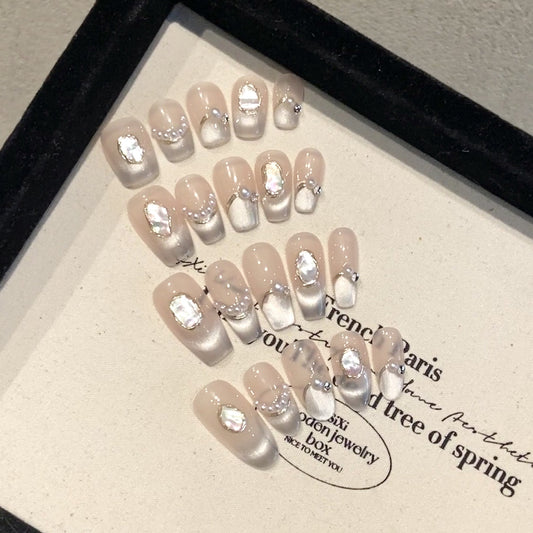 Nails 278-Breath of the Deep Gradient Cat Eye Nail Art