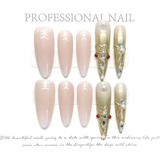 Nails 151-Champagne Moments Nail Art