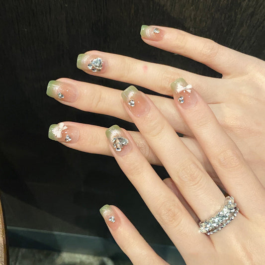 Nails 156-Creamy Guava Green Fresh Nail Art