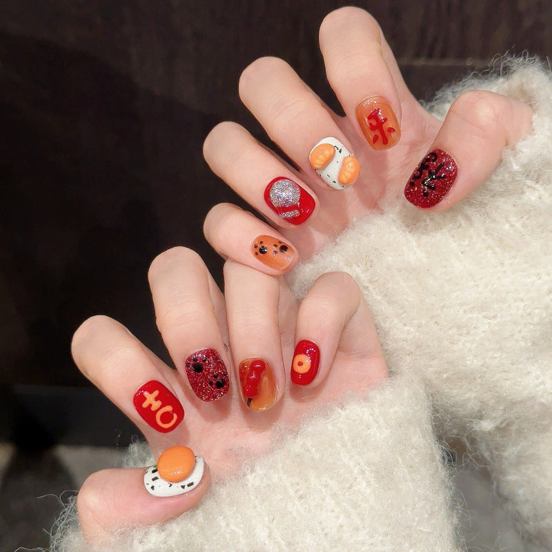 Nails 309-Peace and Joy Handmade Pinch Nail Art