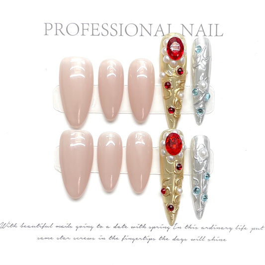 Nails 167-Vintage Ancient Greek Mythology Pop Glitter Nail Art