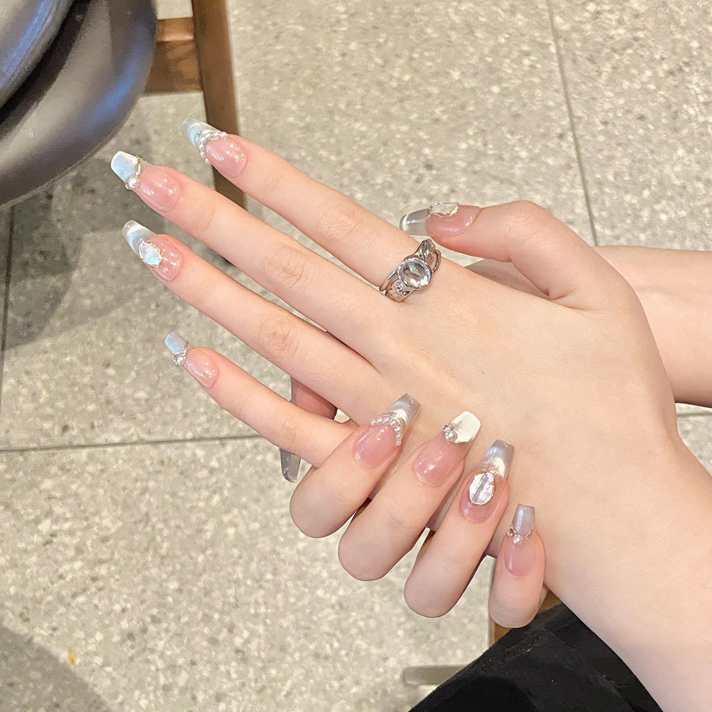 Nails 278-Breath of the Deep Gradient Cat Eye Nail Art