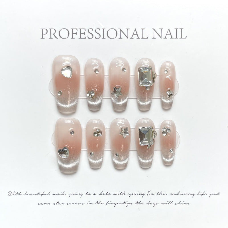 Nails 179-Shimmering Cat Eye Nail Art