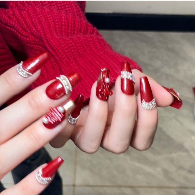 Nails 161-Wedding Toast Nail Art