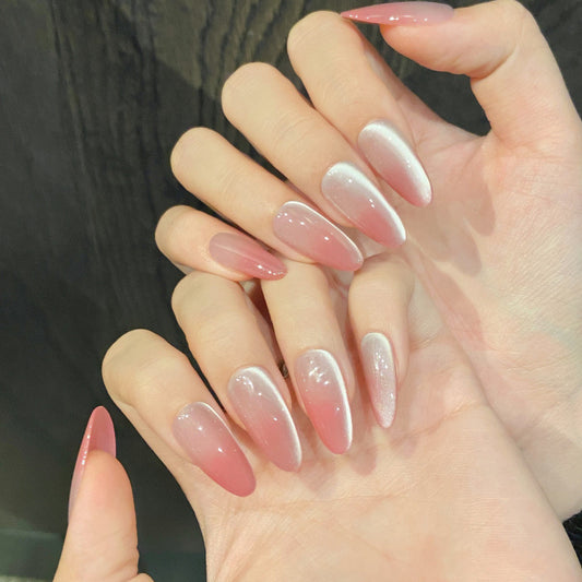 Nails 262-Plum Berry Blush Gradient Nail Art