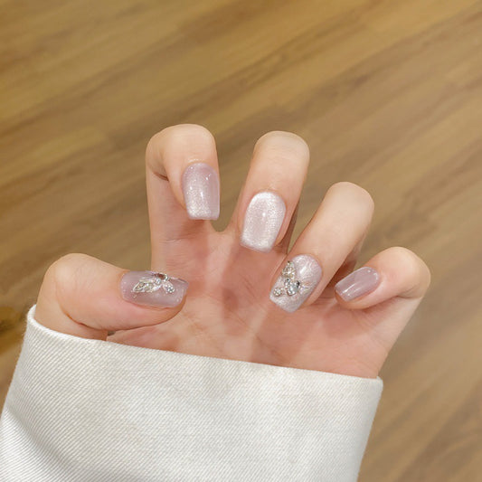 Nails 291-Spring Hill Nude Cat Eye Manicure