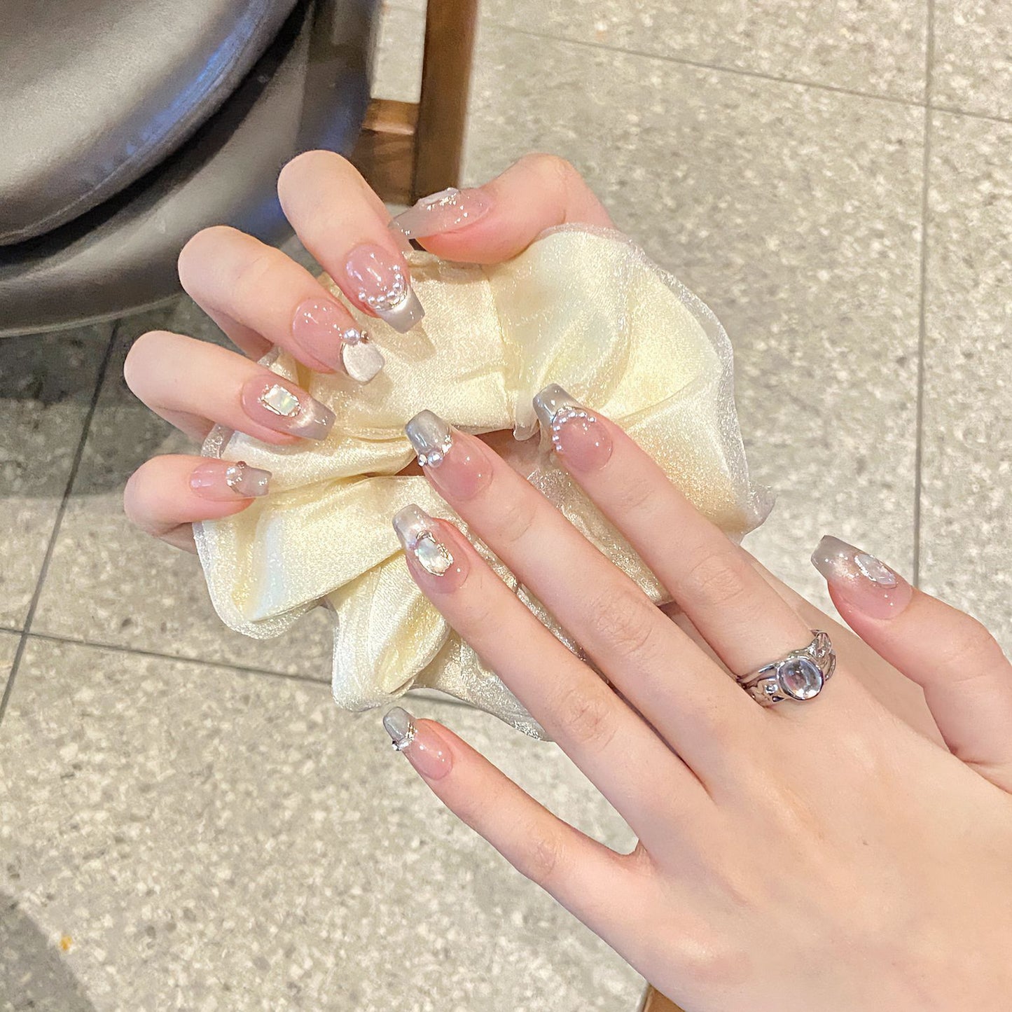 Nails 278-Breath of the Deep Gradient Cat Eye Nail Art