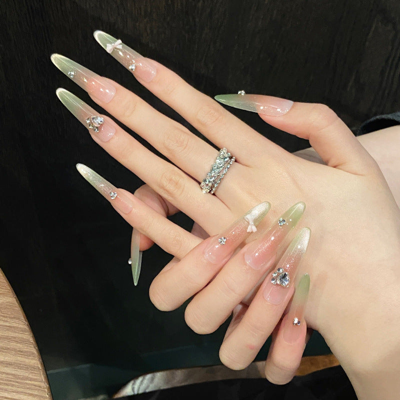 Nails 156-Creamy Guava Green Fresh Nail Art