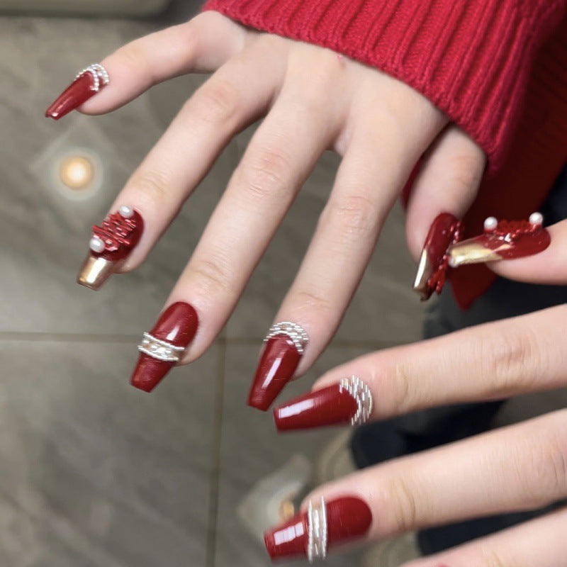 Nails 161-Wedding Toast Nail Art