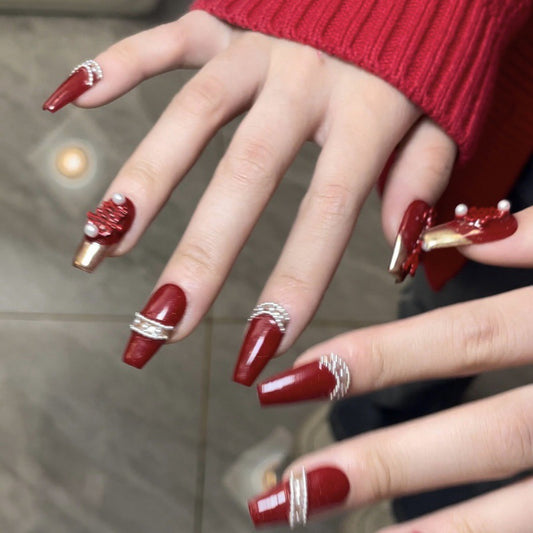 Nails 161-Wedding Toast Nail Art