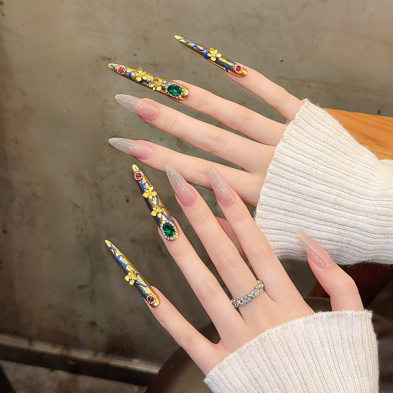 Nails 289-Courtly Noblewoman Afternoon Tea Nail Art