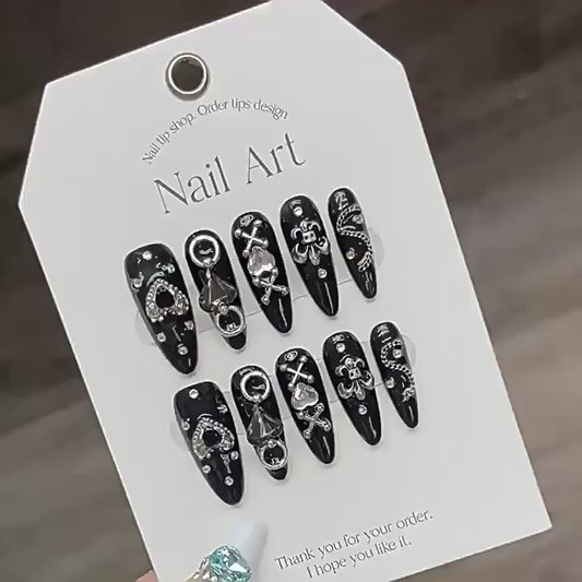 Nails 190-Dark Landmine Dark Spice Style Nail Art