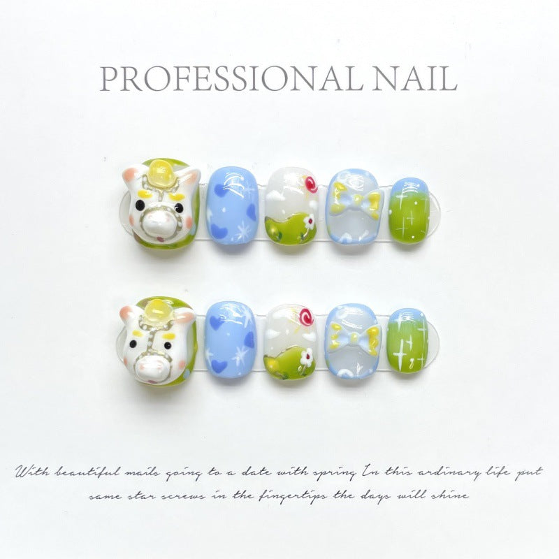 Nails 051-Handmade Cute Horse Nail
