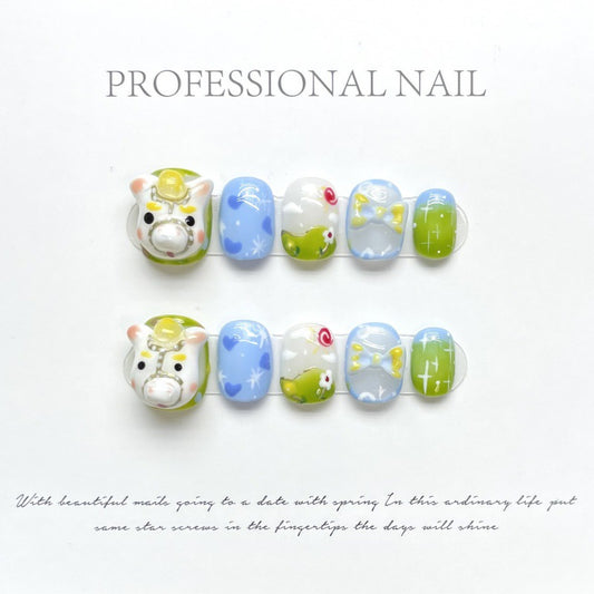 Nails 051-Handmade Cute Horse Nail