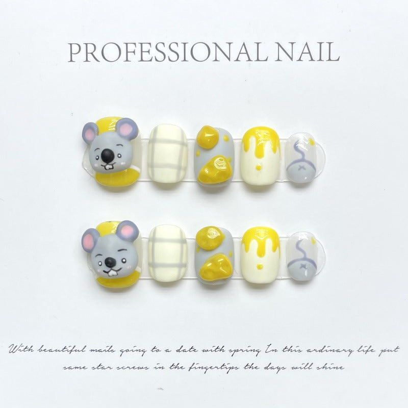 Nails 163-Cute Mouse Nail Art